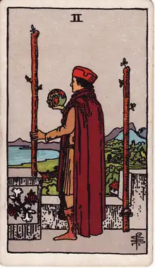 Değnek İkilisi tarot kartı
