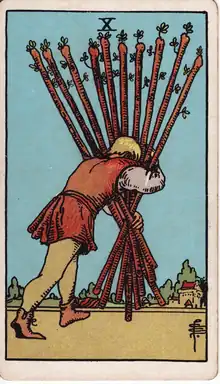 Değnek Onlusu tarot kartı