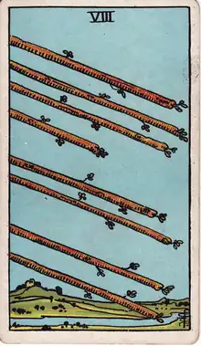 Değnek Sekizlisi tarot kartı