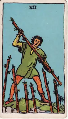 Değnek Yedilisi tarot kartı