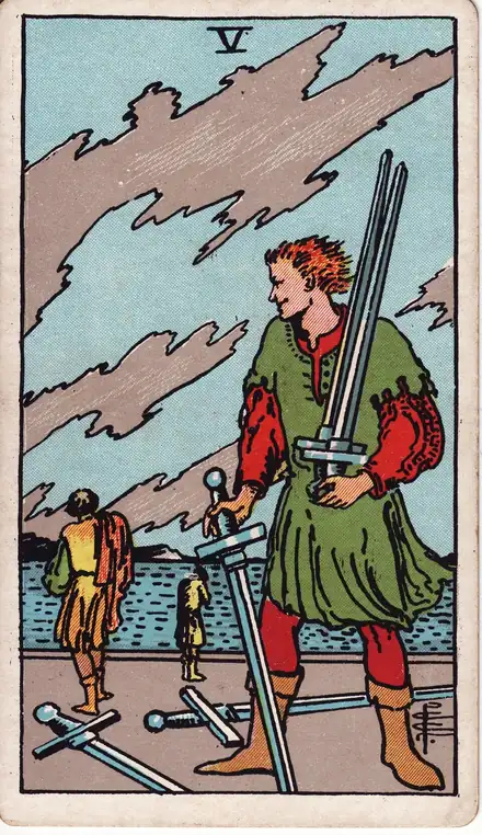 Kılıç Beşlisi tarot kartı