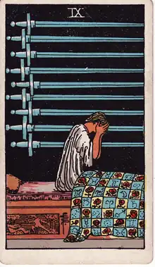 Kılıç Dokuzlusu tarot kartı