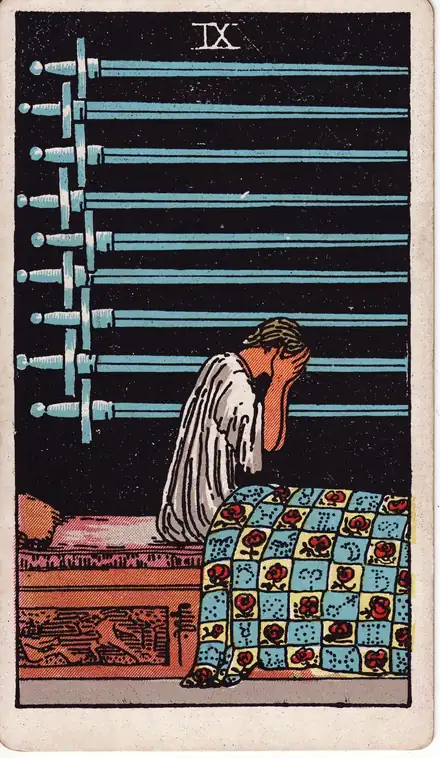 Kılıç Dokuzlusu tarot kartı