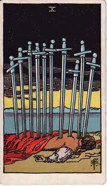 Kılıç Onlusu tarot kartı