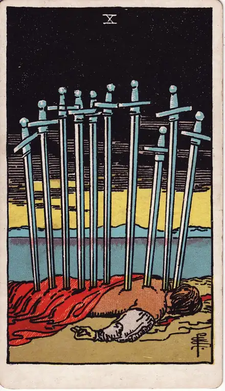 Kılıç Onlusu tarot kartı