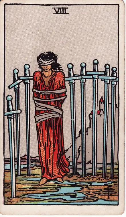 Kılıç Sekizlisi tarot kartı