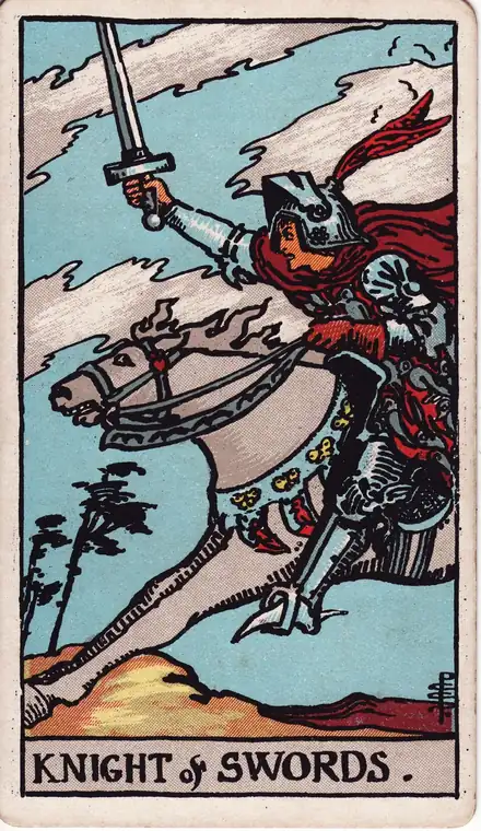 Kılıç Şövalyesi tarot kartı