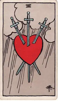 Kılıç Üçlüsü tarot kartı