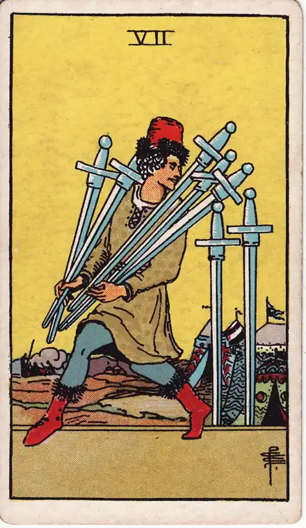 Kılıç Yedilisi tarot kartı