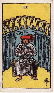 Kupa Dokuzlusu tarot kartı
