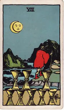 Kupa Sekizlisi tarot kartı