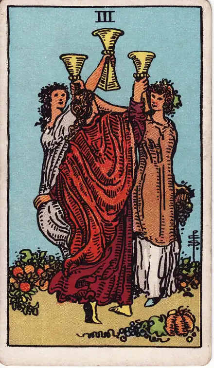 Kupa Üçlüsü tarot kartı