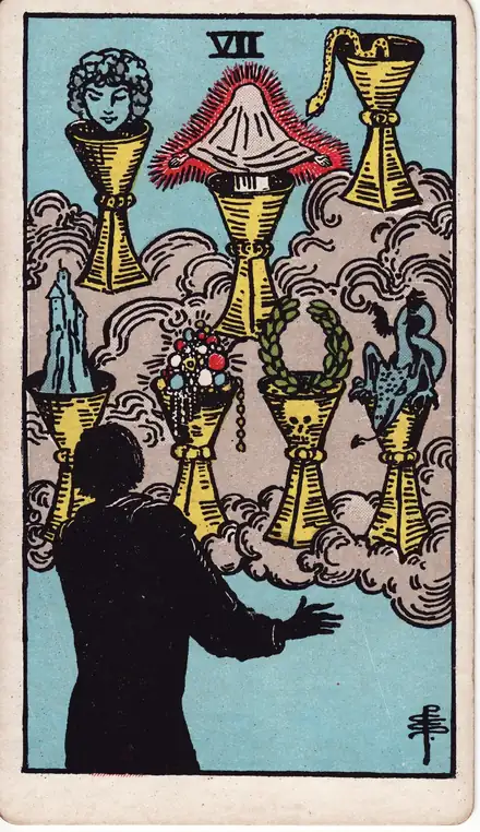 Kupa Yedilisi tarot kartı