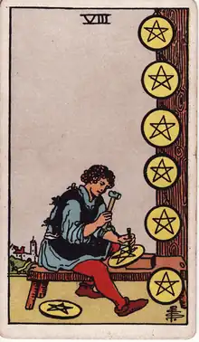 Tılsım Sekizlisi tarot kartı